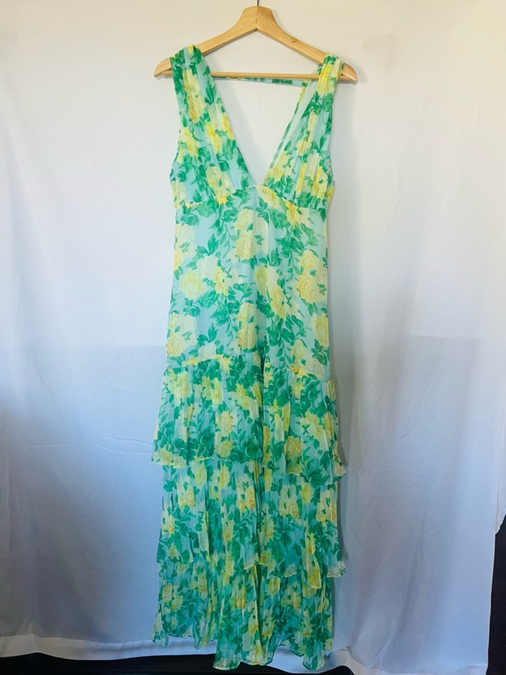 Floral Pastel Maxi Dress - Sleeveless Romantic - Derby Dress -  Large - NWOT